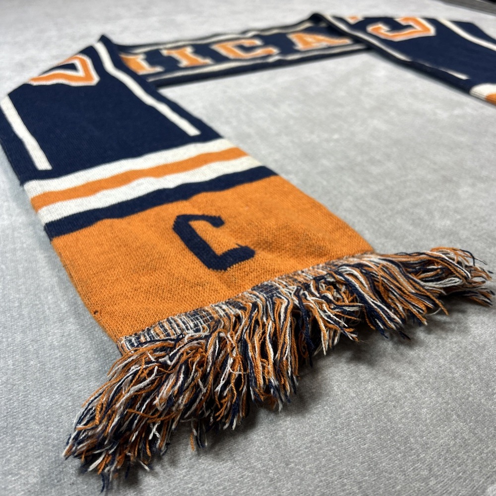Chokolids Chicago Scarf Navy Orange Knit 64 Inch Long Bears Colors Mens Scarf